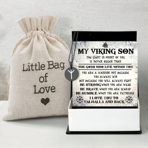 Strength & Protection Rune Necklace - Viking - To My Son - I Love You To Valhalla And Back - Gawi16001