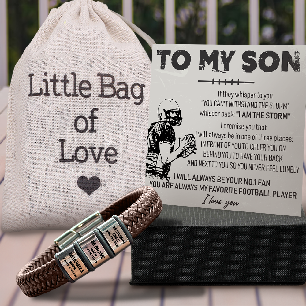 Personalized Leather Bracelet - American Football - To My
