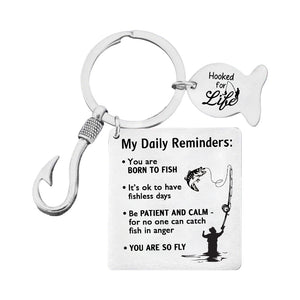 Fishing Hook Square Keychain - Fishing - To Myself - My Daily Reminders - Gkeg34001
