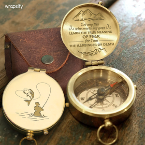 Engraved Compass - Fishing - To Myself - I Am The Harbinger Of Death - Gpb34015