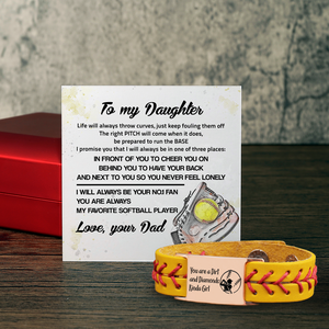 Personalized Softball Bracelet - Softball - To My Daughter - From Dad - My Favorite Softball Player - Gbzk17002