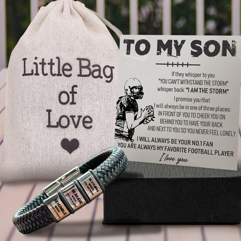 Personalized Leather Bracelet - American Football - To My