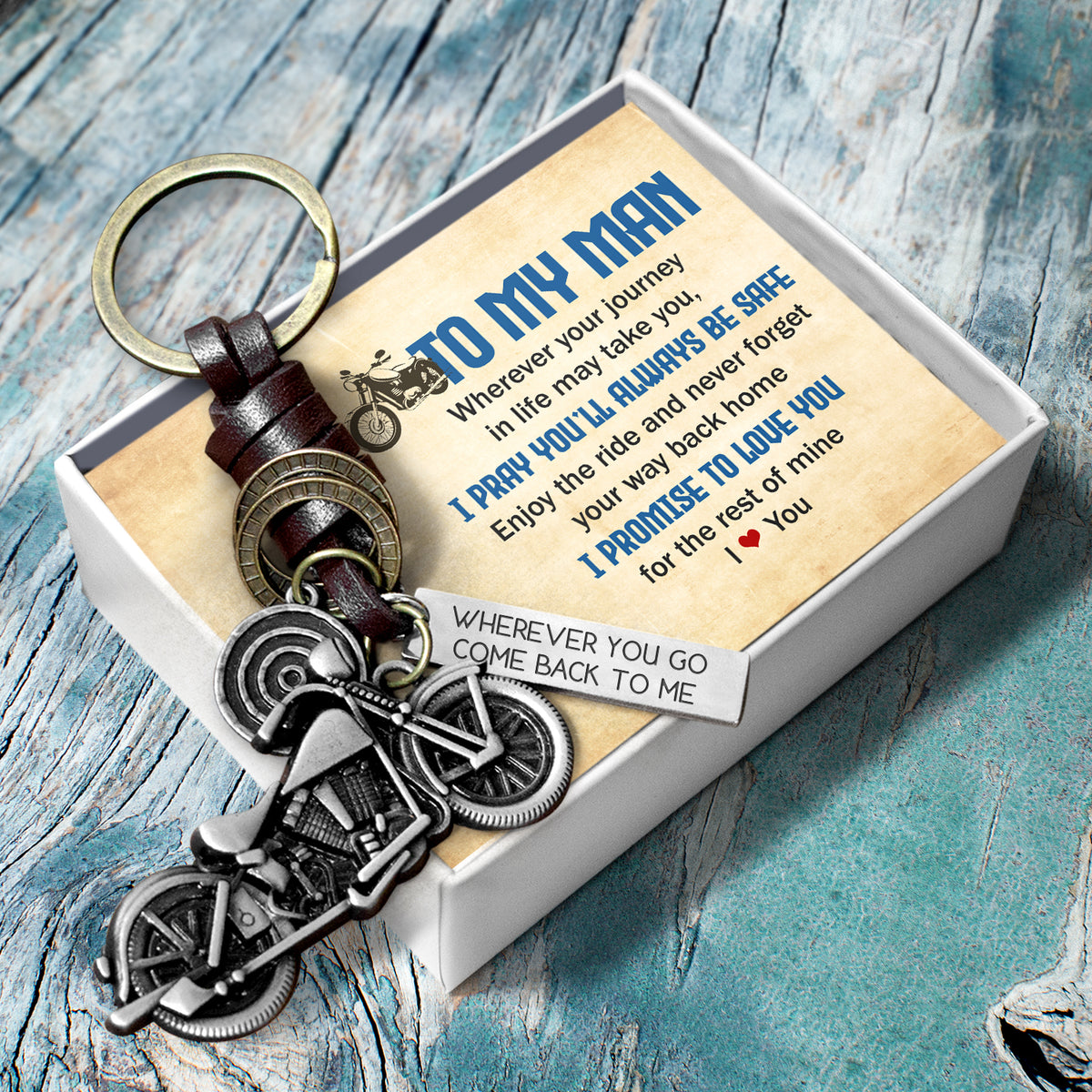 Motorcycle Keychain - Biker - To My Man - I Pray You'll Always Be Safe - Gkx26027