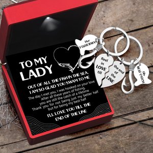 Fishing Heart Puzzle Keychains - Fishing - To My Lady - I Was Hooked On Your Love - Gkbn13007