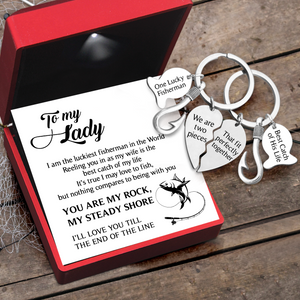 Fishing Heart Puzzle Keychains - Fishing - To My Lady - I Am The Luckiest Fisherman - Gkbn13006