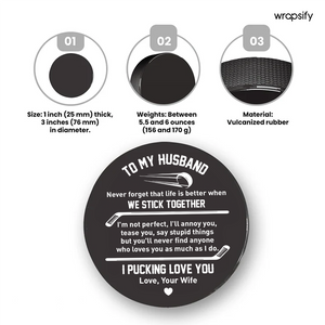 Hockey Puck - Hockey - To My Husband - We Stick Together - Gai14003