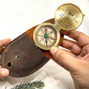 Personalized Engraved Compass - To My Grandson, I Pray You'll Always Be Safe - Love, Grandpa - Gpb22004