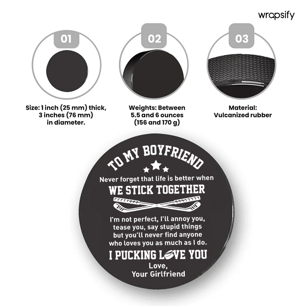 Hockey Puck - Hockey - To My Boyfriend - You'll Never Find Anyone Who Loves You As Much As I Do - Gai12002