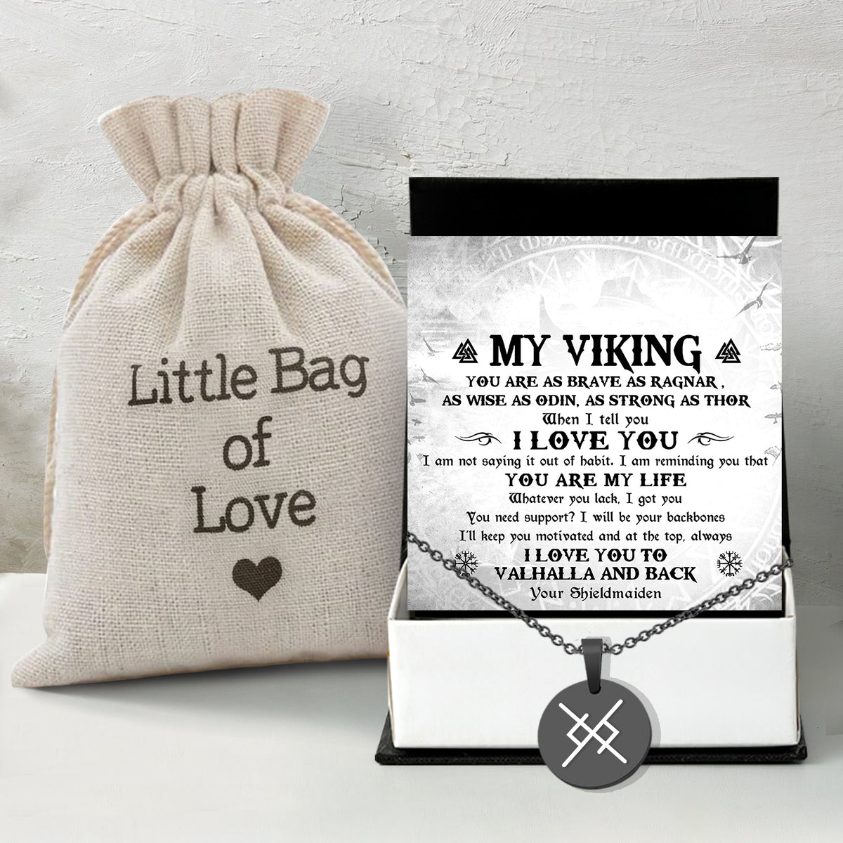 Couple Eternal Love Rune Necklaces - Viking - To My Viking - You Are My Life - Gawi26001