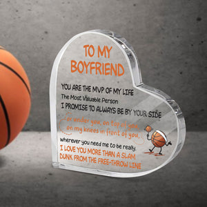 Crystal Plaque - Basketball - To My Boyfriend - You Are The MVP Of My Life- Gznf12001