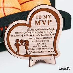 Wooden Heart Sign - Basketball - To My Man - I'm The Referee Who's Always Right - Gan26009