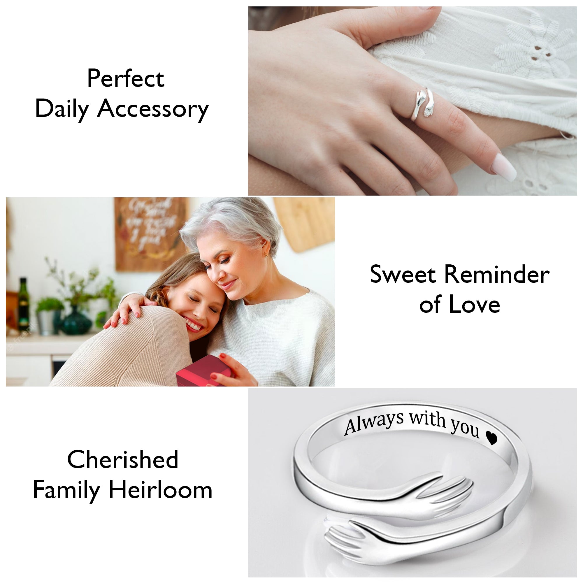 Wrapsify Personalized Hug Ring Apparel & Accessories - Family Birthday Gift For Granddaughter - Gyk23005