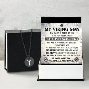 Strength & Protection Rune Necklace - Viking - To My Son - I Love You To Valhalla And Back - Gawi16001