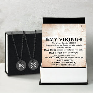 Couple Eternal Love Rune Necklaces - Viking - To My Viking - I Love You To Valhalla And Back - Gawi26002