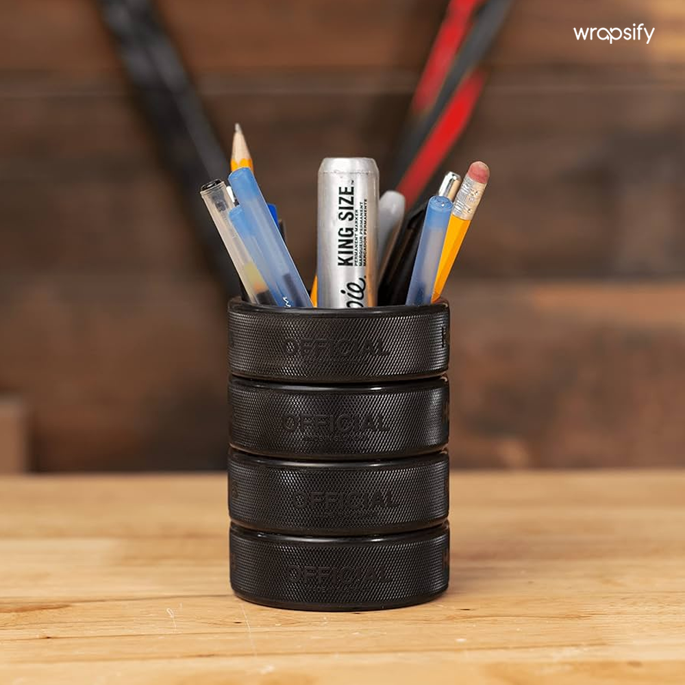 Hockey Can Cooler - Made from Real Pucks -  For Hockey Fan - Gawd