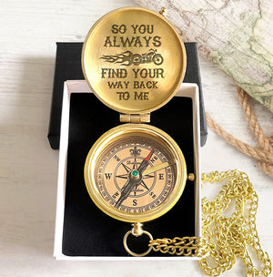 Personalized Engraved Compass - Biker - To My Man - So You Always Find Your Way Back To Me - Gpb26001