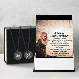 Couple Eternal Love Rune Necklaces - Viking - To My Queen - I Love You - Gawi13001