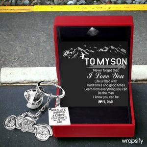 Classic Bike Keychain - To My Son from Daddy -When life throws a curve, lean into it - Gkt16008
