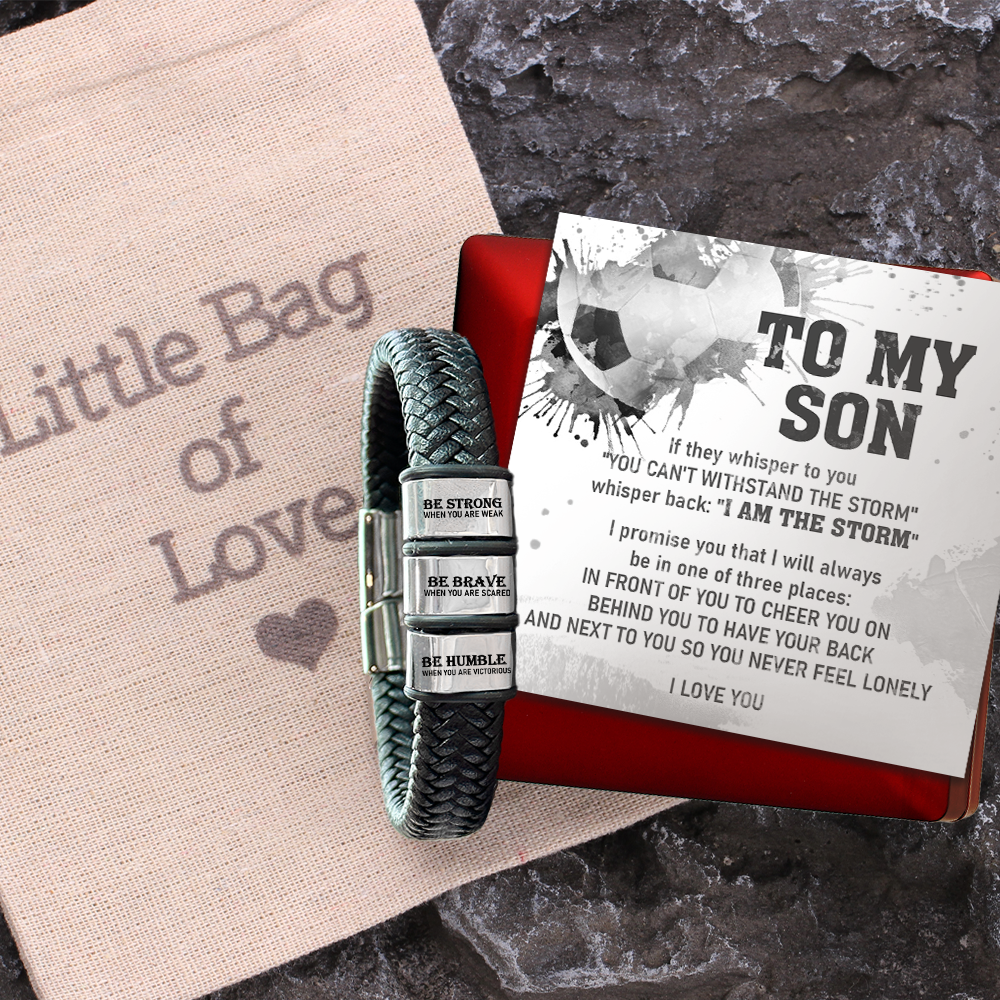 Personalized Leather Bracelet - Soccer - To My Son - You Can't Withstand The Storm - Gbzl16049