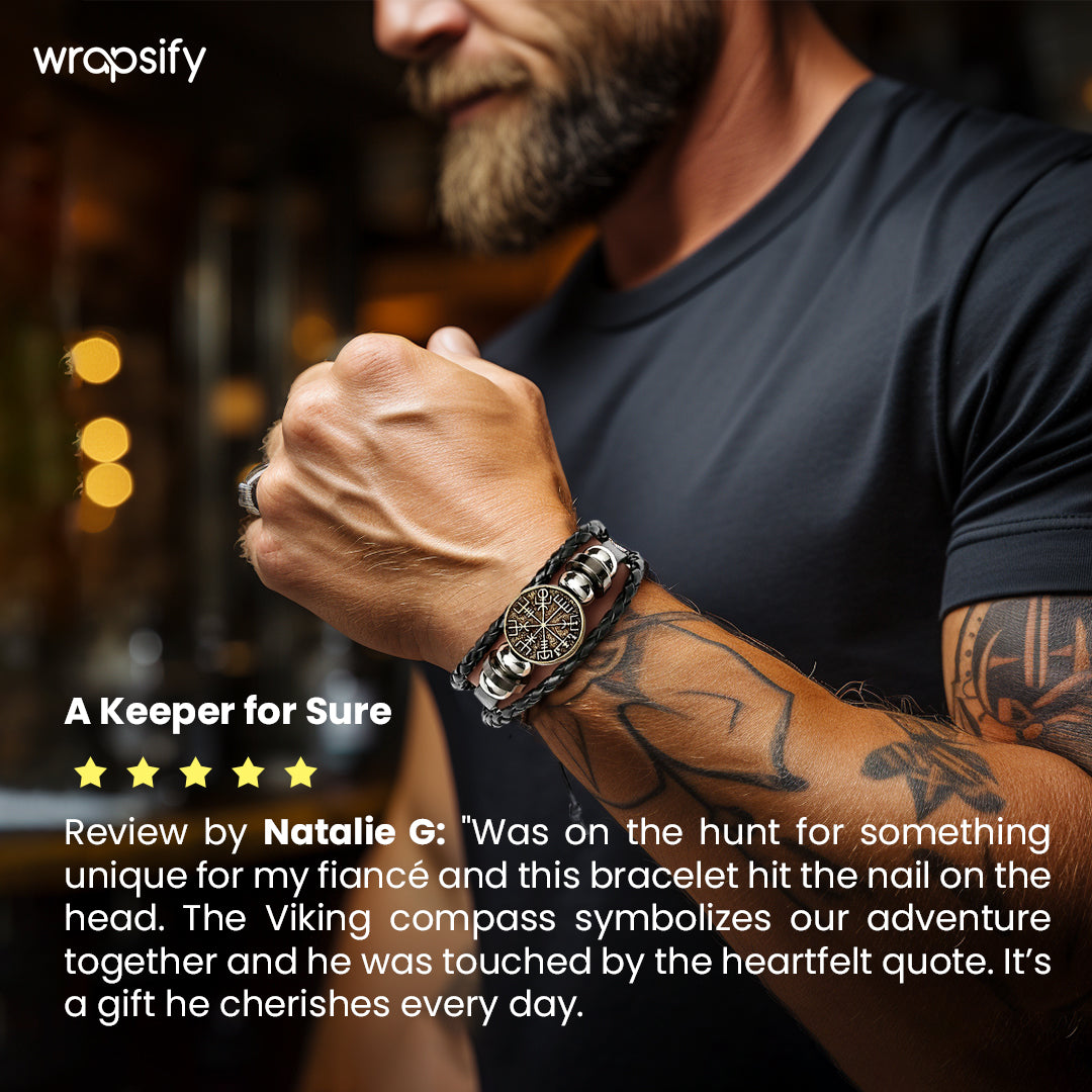 Unlock His Heart - Personalized Viking Compass Bracelets - Gbla26001