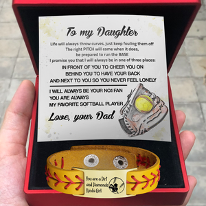 Personalized Softball Bracelet - Softball - To My Daughter - From Dad - My Favorite Softball Player - Gbzk17002