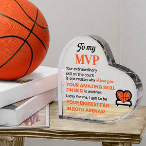 Crystal Plaque - Basketball - To My MVP - Your Biggest Fan In Both Arenas - Gznf26005