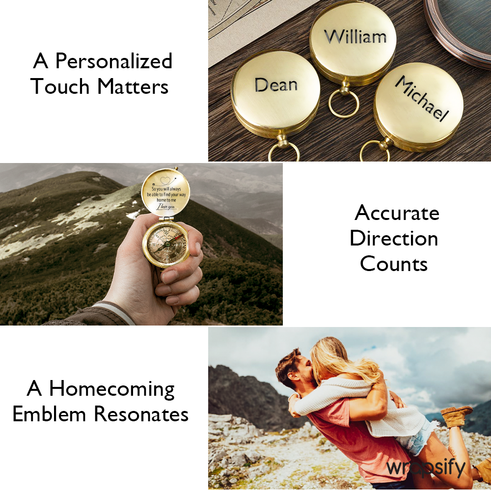 Combo Personalized Engraved Compass and Keychain - To My Soulmate - Gpc14002