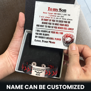 Personalized Baseball Bracelet - Baseball - To My Son - From Mom - How Much I Love You - Gbzj16011