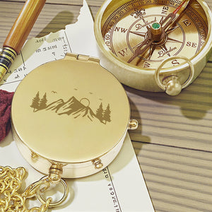Personalized Engraved Bronze Compass - Handmade 1 year Anniversary Gift for Couples | Custom Name, Date - Gpb26273