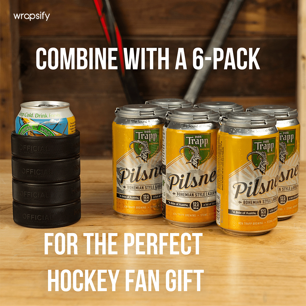 Hockey Can Cooler - Made from Real Pucks -  For Hockey Fan - Gawd