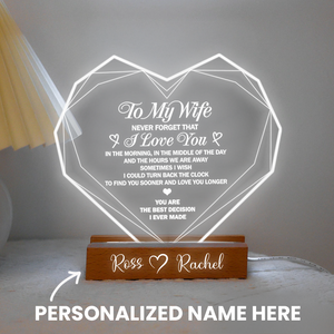 Personalized 3D Led Light - Family - To My Wife - Never Forget That I Love You - Glca15007