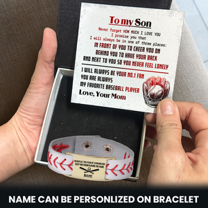 Personalized Baseball Bracelet - Baseball - To My Son - From Mom - How Much I Love You - Gbzj16011