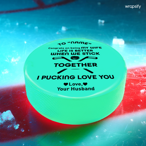 Personalized Glowing Puck - Hockey - Congrats On Being My Wife - Gaw15001