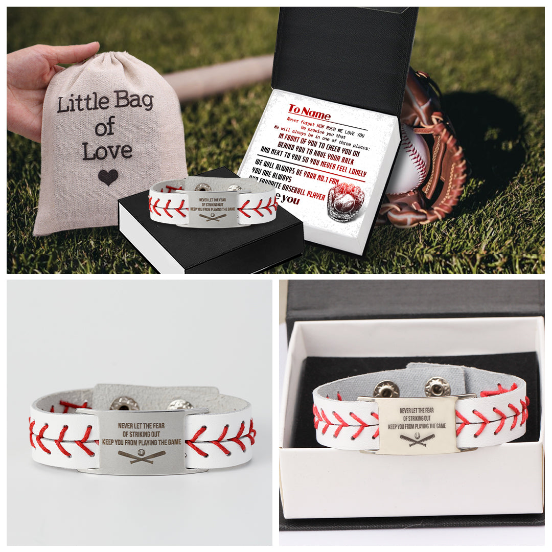 Wrapsify Personalized Baseball Bracelet Sporting Goods Athletics - Baseball Gift Idea For Son From Dad - Gbzj16002