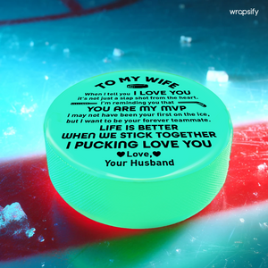 Glowing Puck - Hockey - To My Wife - You Are My MVP - Gaw15002