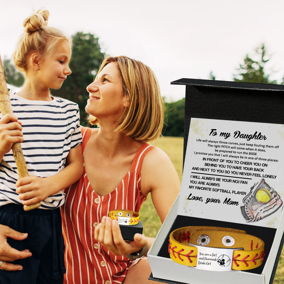 Personalized Softball Bracelet - Softball - To My Daughter - From Mom - Your No.1 Fan - Gbzk17001