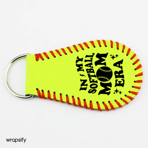 Handmade Leather Softball Keychain - Softball - To My Mom - In My Softball Mom Era - Gkqc19008