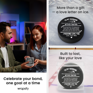 Hockey Puck - Hockey - To My Husband - We Stick Together - Gai14003