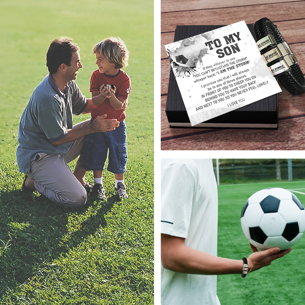 Personalized Leather Bracelet - Soccer - To My Son - You Can't Withstand The Storm - Gbzl16049