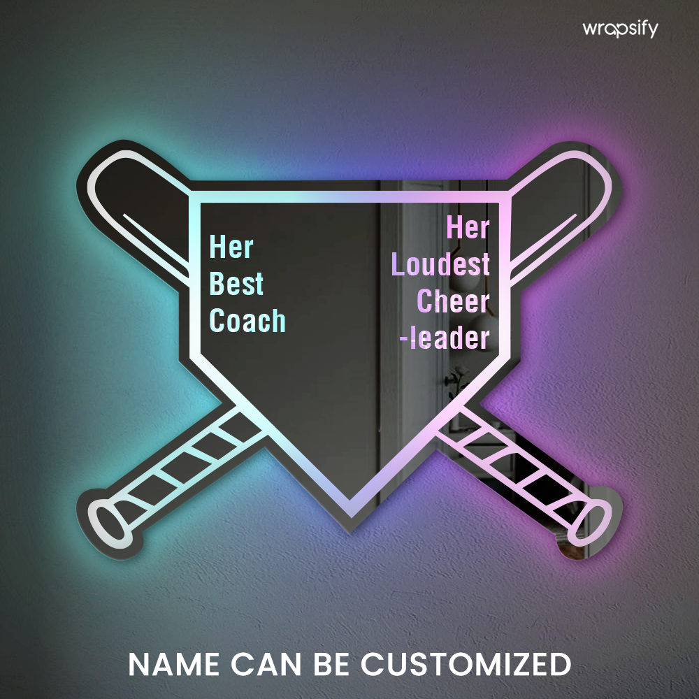 Personalized Softball Mirror Light - Softball - To Myself - Her Loudest Cheer-leader - Gel34001