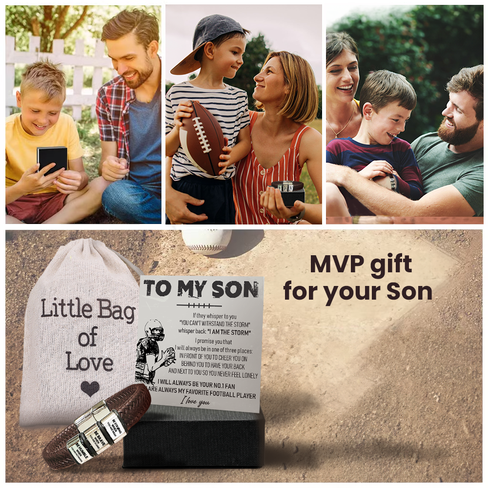 Personalized Leather Bracelet - American Football - To My Son - Gbzl16007