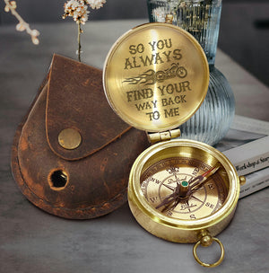 Personalized Engraved Compass - Biker - To My Man - So You Always Find Your Way Back To Me - Gpb26001