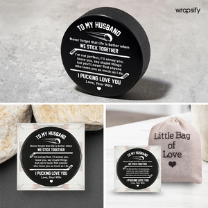 Hockey Puck - Hockey - To My Husband - We Stick Together - Gai14003