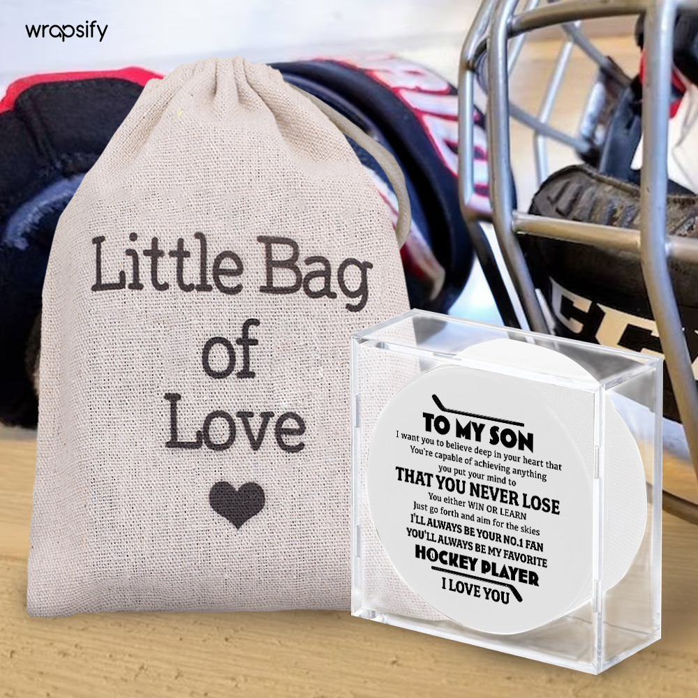 Celebrate Your Special Bond - An Exclusive Custom Hockey Puck for Son - Gai16018