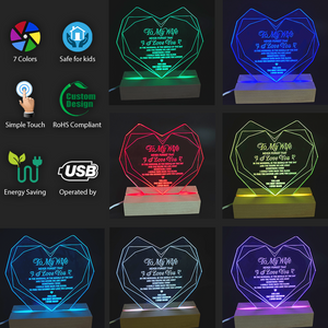 Personalized 3D Led Light - Family - To My Wife - Never Forget That I Love You - Glca15007