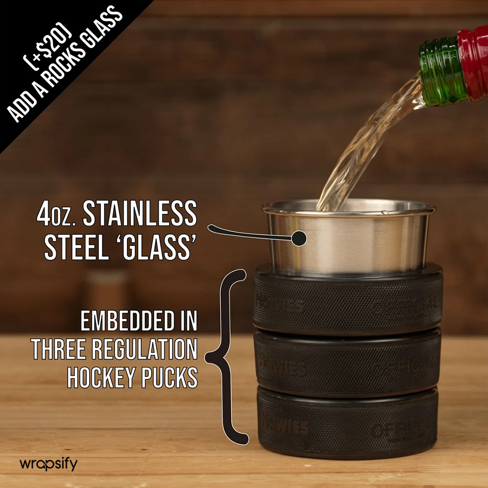 Hockey Can Cooler - Made from Real Pucks -  For Hockey Fan - Gawd