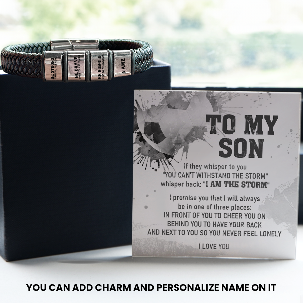 Personalized Leather Bracelet - Soccer - To My Son - You Can't Withstand The Storm - Gbzl16049