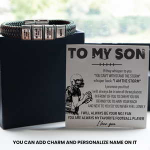 Personalized Leather Bracelet - American Football - To My Son - Gbzl16007