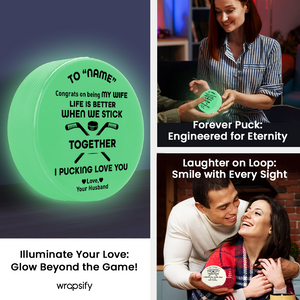 Personalized Glowing Puck - Hockey - Congrats On Being My Wife - Gaw15001