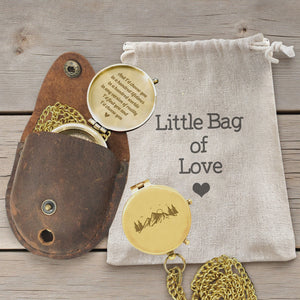 Personalized Engraved Bronze Compass - Handmade 1 year Anniversary Gift for Couples | Custom Name, Date - Gpb26273